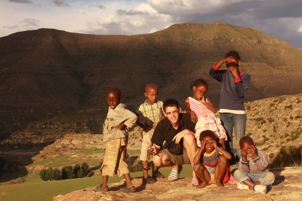 Hanging with kids in Malealea Village