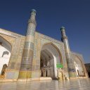 The courtyard of the 15th century Jama Mosque, one of the largest and best preserved in all of Central Asia