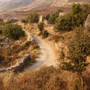 the dirt road leading to ruins - south of Vlore