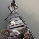 Fish vendors approaching our boat, Sundarbans