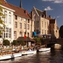 Beautiful canal and buildings in Bruges