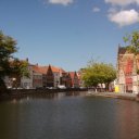Wide canal in Bruges