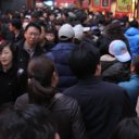 Crowded night market in Beijing