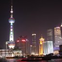 Looking at downtown Shanghai from the Bund across the river