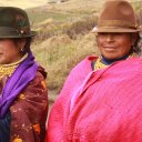 Two women in village