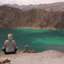 Meditating at Quilotoa lagoon