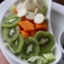 Tropical fruit salad with palmettos