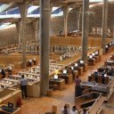 The inside of the great Library at Alexandria