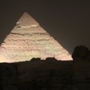 Part of the nightshow at the Pyramids