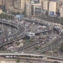 Infamous Cairo traffic taken from the top of the Cairo Tower