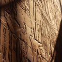 Hieroglyphics on the wall at the Temple at Luxor