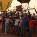 Preparing hot air balloon for ascent in Luxor