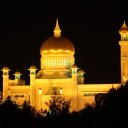 Mosque at night in Brunei\'s capital city