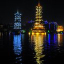 pagodas at night, Guilin