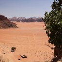 The-empty-desert-of-Wadi-Rum-bordered-by-Saudi-Arabia