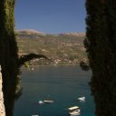 Views of Ohrid through the cypress