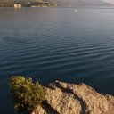 View of Lake Ohrid from rocky outcrop