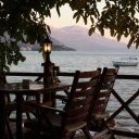 Before dinner - small cafe - overlooking Lake Ohrid