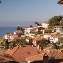Old town Ohrid looking over beautiful Lake Ohrid