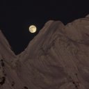 Moon rising over Peru\'s high mountains