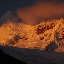 Sunset over the beautiful Peruvian Andes, Cordillera Blanca