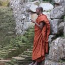Buddhist monk at the Rock Temple - Sigiriya