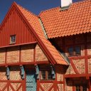 Example of colorful buildings in Ystad