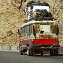 Rickety old buses from the pre-Soviet times still ply the roads of Afghanistan