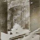 An image of Francesco Rastrelli\'s Golden Doorways in Catherine\'s Palace in ruins after WWII.