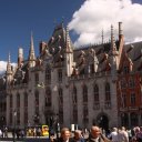 Main square in Bruges, very popular with tourists and outdoor cafes