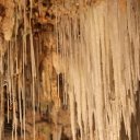 Closeup of stalagtites in the Crystal Cave