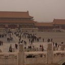 Forbidden city on a gloomy grey day