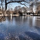 Frozen ponds near the Imperial Palace in Shenyang