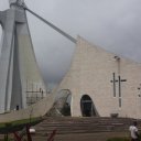 The modern looking cathedral in Abidjan City