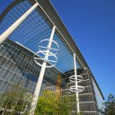 The-main-entrance-of-the-Lufthansa-airlines-headquarters-which-is-almost-entirely-made-of-glass-and-steel