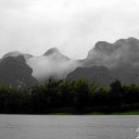 Misty mountains, Yangshuo, Li River, Guilin