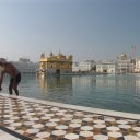 Bather leaving the water