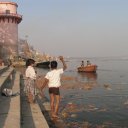 Along one of the bathing ghats, Varanasi