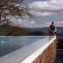 Hanging out at a friends house, edge of Infinity pool, Napa Valley