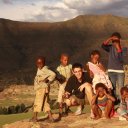 Author with Lesotho Children