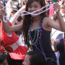 Catching beads, Mardi Gras Biloxi