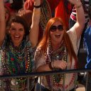 Super happy people at Biloxi\'s Mardi Gras parade