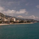 View of public and private beaches