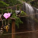 Ngardmau Waterfall Love lock fence