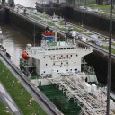 Cargo-ship-passing-through-the-Miraflores-Locks
