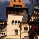 Outside of Pele Castle in Transylvania