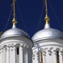 The silver onion domes of the Kremlin Cathedrals