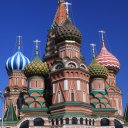 The famous St. Basil\'s Cathedral anchoring one end of Moscow\'s Red Square