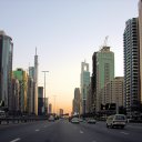 In car dependent Dubai, main roads are wide and multi laned, modeled after big American cities