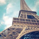 up close to the Eiffel Tower
